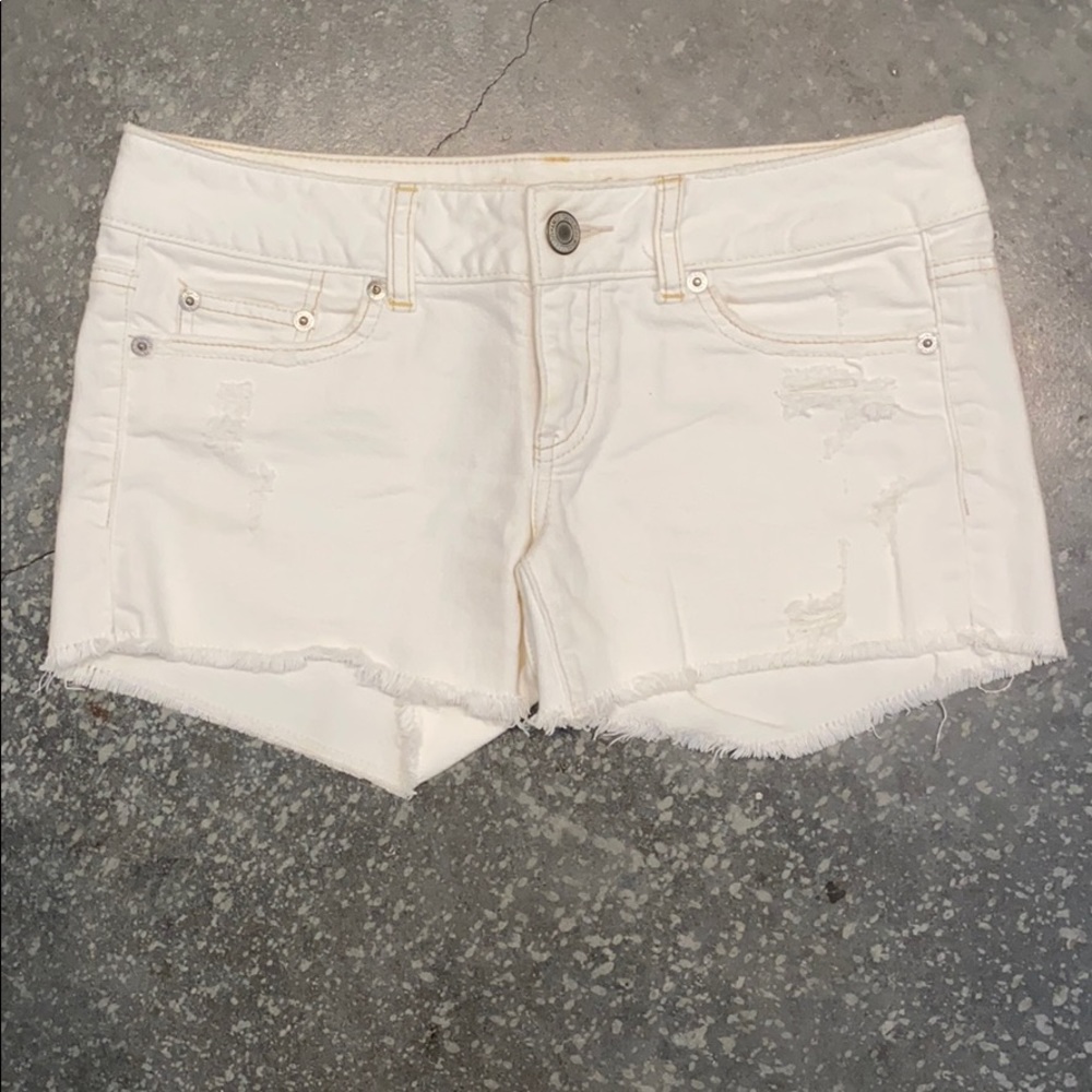American Eagle white jean shorts